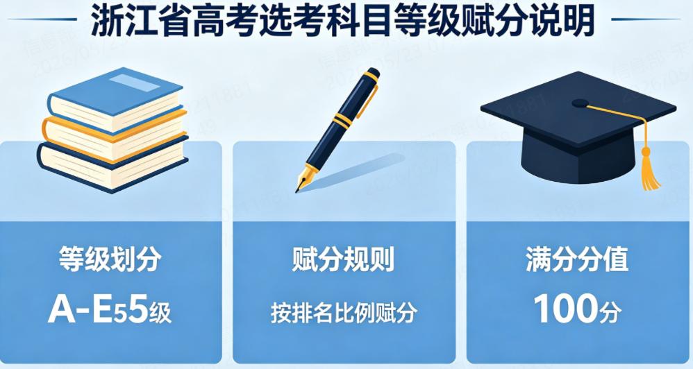 2026 年浙江省高考选考科目等级赋分对照表（五等20级）
